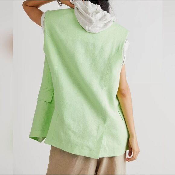 NWT Free People Bright Young Things Linen Vest - Picture 4 of 6